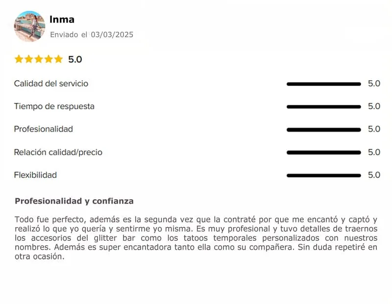 glitter bar bodas cadiz opiniones