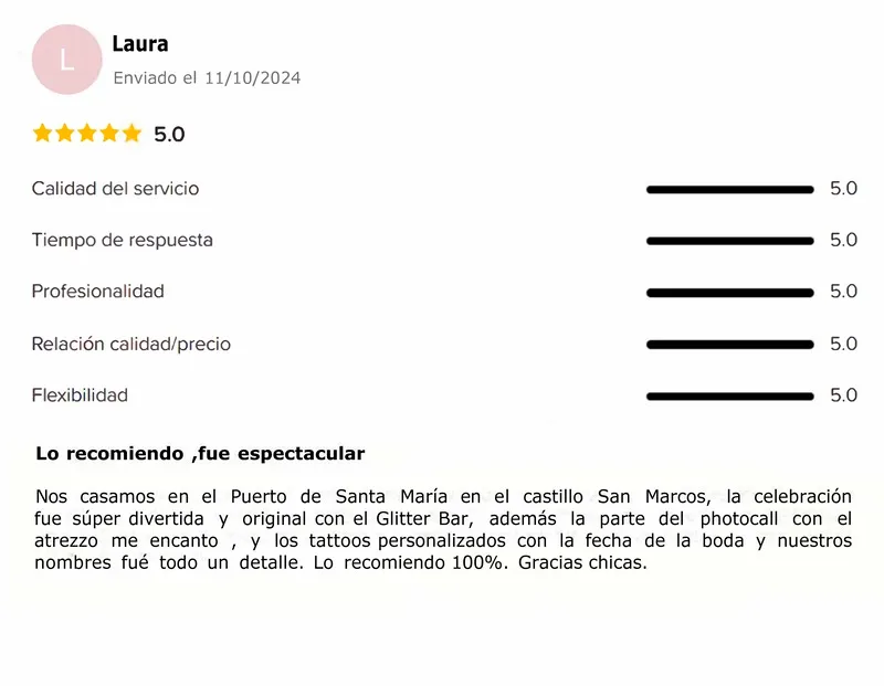 servicio glitter bar castillo san marcos